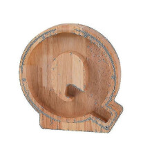 (Q) Wooden Piggy Bank Alphabet Cash Box Letters Coin Piggy Bank Kids Money Boxa Tw