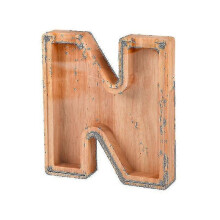 (N) Wooden Piggy Bank Alphabet Cash Box Letters Coin Piggy Bank Kids Money Boxa Tw