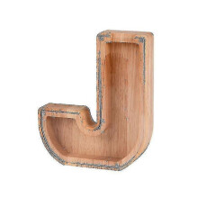 (J) Wooden Piggy Bank Alphabet Cash Box Letters Coin Piggy Bank Kids Money Boxa Tw