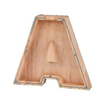 (A) Wooden Piggy Bank Alphabet Cash Box Letters Coin Piggy Bank Kids Money Boxa Tw