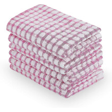 (pink) 6 Pack Dish Cloths For Kitchen, Cotton Terry Small Pink Dish Towels Tiny Kitchen Dishcloths & Rags 38cm X 27cm Tw