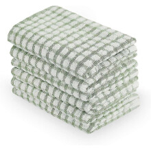 (green) 6 Pack Dish Cloths For Kitchen, Cotton Terry Small Pink Dish Towels Tiny Kitchen Dishcloths & Rags 38cm X 27cm Tw