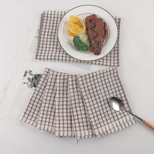 (Brown) 6 Pack Dish Cloths For Kitchen, Cotton Terry Small Pink Dish Towels Tiny Kitchen Dishcloths & Rags 38cm X 27cm Tw 2