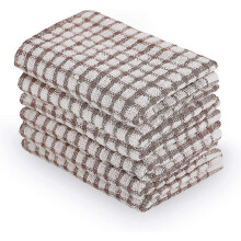 (Brown) 6 Pack Dish Cloths For Kitchen, Cotton Terry Small Pink Dish Towels Tiny Kitchen Dishcloths & Rags 38cm X 27cm Tw