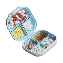7-daagse draagbare pillenorganizer met lekvrij ontwerp-Blauw