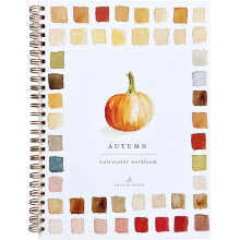 Watercolor Workbook, 12 Beginner Friendly Sketched Illustrations, Lay Flat Spiral Pages, 6.5 x 9 inch