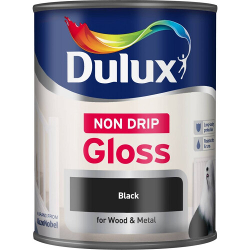 Dulux Dulux Non Drip Gloss Black 750ml