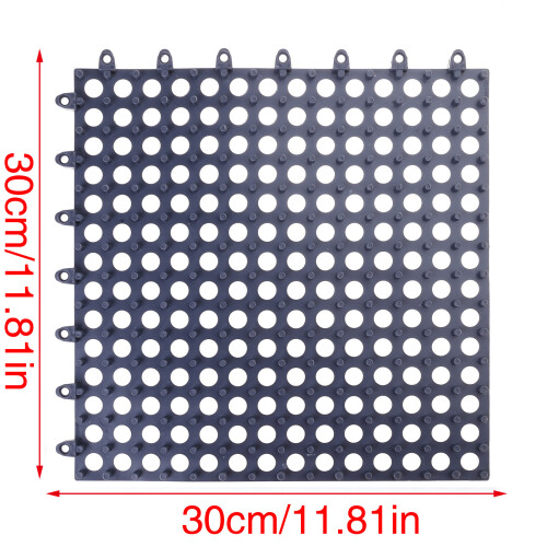 Kitchen Bathroom Floor Mat Interlocking Hollow Out-Gray 10 2