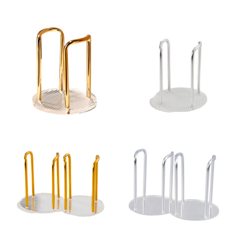 Elegant Acrylic Cup Dispenser Stand-Gold Single Cup Position 1