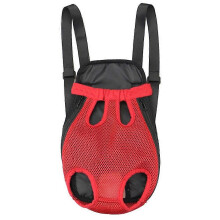 (L, Red) Pet Carrier Backpack Adjustable Front Cat Dog Legs Tail Out Chest Travel Bag Tw