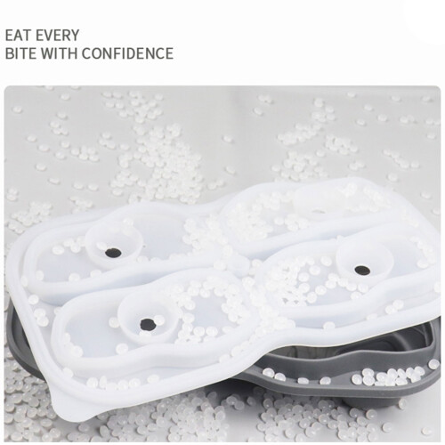 4 Grids Silicones Ice Cube Tray Large Shoe Shaped Ice-Gray 2