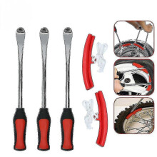 Tire Replacement Lever Tool Motorcycle Bicycle Tire Replacement Lever Rim Protector Car Scoop Tire Kit (3 Crowbars + 2 Protective Covers) Tw