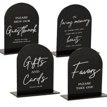 Wedding Table Decorations Signs with Holder Acrylic-Black