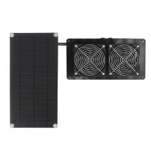 Solarbetriebener Abluftventilator 10W Doppelventilatoren für Gewächshaus, Anbauschuppen, Scheune, Hühnerstall