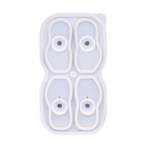 4 Grids Silicones Ice Cube Tray Large Shoe Shaped Ice-Gray