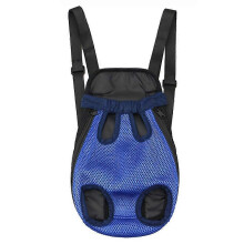 (M, Dark Blue) Pet Carrier Backpack Adjustable Front Cat Dog Legs Tail Out Chest Travel Bag Tw