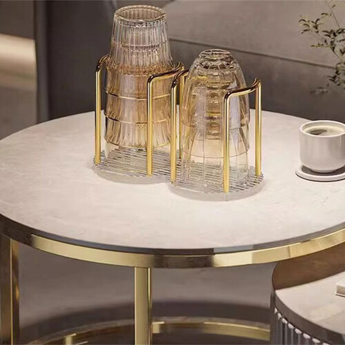 Elegant Acrylic Cup Dispenser Stand-Gold Single Cup Position 2