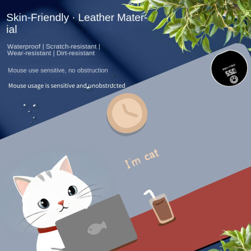 (Happy Cat [Coffee-Color], 80*33-6 Digital Display Timing Model) Heating Mouse Pad 2