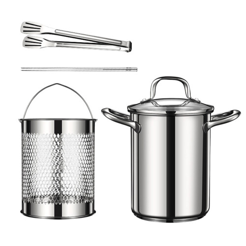 Practical Cooking Pots Convenient Kitchen Deep Fryer Pots Set