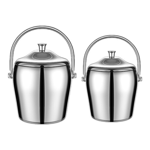 Ice Bucket with Handle Ice Container Metal Ice Barrels-large 1