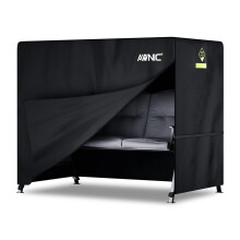AWNIC 3 Seater Garden Swing Seat Cover Waterproof, 420D Swing Chair Covers Windproof Anti-UV Heavy Duty Fabric Large Outdoor Garden Hammock Cover wit