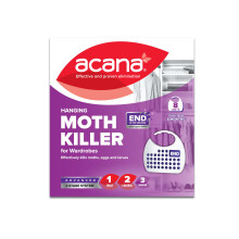 Acana Hanging Moth Killer & Freshener, 8 Pack - Lavender Fragrance, Natural Oils - For Wardrobes - Protects Clothing & Bedding - Each Lasts 6 Months