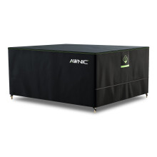 AWNIC Garden Furniture Cover Waterproof with Hooks Heavy Duty 420D Oxford, Windproof Anti-UV Outdoor Patio Table Covers with Air Vent, Rectangular Bl