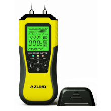 AZUNO Wood Moisture Meter, Pin-Type Humidity Detector with 8 Modes, Digital Water Leak Tester with Backlit LCD Display and Three Colored Indicators f