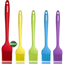 Anaeat High Heat Resistant Silicone Basting Pastry Brush Set of 5- Hygienic One-Pieces Design Spread Oil Butter for BBQ Grill Barbecue Baking Kitchen