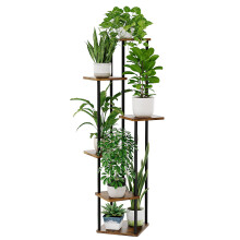 Bamworld Tall Plant Stand Indoor, 6 Tier Metal Plant Shelf for Multiple Plants, Corner Tiered Flower Stand for Patio Garden Balcony Living Room Bedro