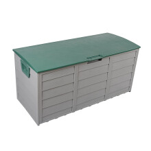 1 Click Buy Outdoor Garden Plastic Storage Utility Chest Cushion Shed Box - Ideal for Outdoor Cushions, Parcels Tools Toys Shed Overflow (290L, Green