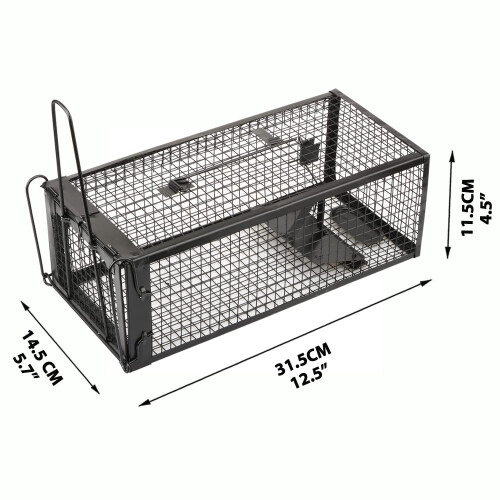 Anyhall 2-Pack Humane Live Mouse Rat Traps for Indoors and Outdoors (Black) 2