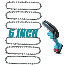 6 Inch Chainsaw Chain, 6 Pieces Replacement Chains for All 6-inch Cordless Electric Portable Mini Chainsaws, Durable Carbon 6Inch Chainsaw Chains for