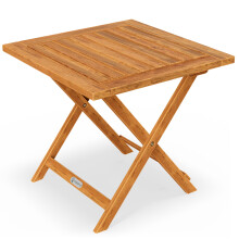 CASARIA Garden Side Table Coffee Folding Small Furniture Acacia Wood 46x46cm End Plant Square Snack Bistro Patio Balcony Outdoor Living Room Hallway
