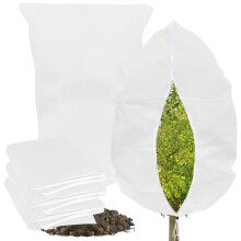 3 PACK Plant Covers for Winter 120x180cm, 80gsm Garden Fleece Frost Protection Bags with Zipper Drawstring, Plant Fleece Frost Freezing Cloth Blanket