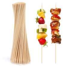 ANTETOK 20cm 100 Pieces Natural Bamboo Skewers, Sturdy Sticks for Grill, BBQ, Kebab, Chocolate Fountain, Marshmallow, Wide use for Camping, Wedding a