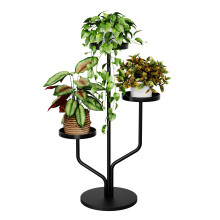 Bamworld Plant Stand Indoor 3-Tier Metal Plant Shelf for Multiple Plants Corner Tall Flower Stand for Living Room Balcony Garden