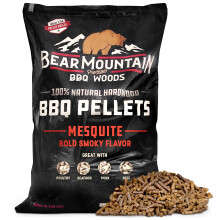 Bear Mountain BBQ Premium All Natural Earthy and Bold Mesquite Smoker Wood Chip Pellets For Outdoor Gas, Charcoal, and Electric Grills, 40 Pound Bag