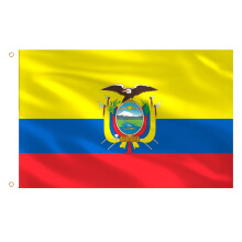 AhfuLife Ecuador Flag 5ft x 3ft for Party Decorations, 2Pcs Ecuadorian Flags Double Side with Brass Eyelets for World Cup Football National Day Garde
