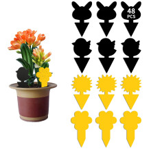 BBLIKE Fruit Fly Traps - 48 Pcs Fly Catcher Bug for Home Use, Fungus Gnat Sticky Killer for Protect Indoor Plants, Fruit Fly Papers Control for Flies