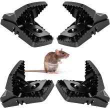 BATUUTAH 4 Pack Large Rat Traps, Heavy Duty & Reusable Rodent Control for Indoor & Outdoor Use One-Hand Easy-Set