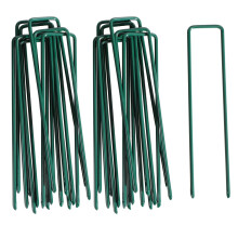 BHSDZX 20 Pack Garden Stakes 6 Inch Heavy Duty Weed Membrane Pegs U Shaped Metal Garden Pins for Netting Weed Control Fabric