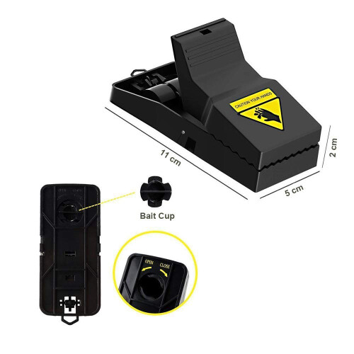 BOMPOW Mouse Traps Reusable Snap Mice Traps That Work Rodent Killer Easy to Bait, 4 Pack 2