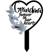 Metal Grandma Memorial Stake Grave Dove Decorations for Cemetery Gravesite Sympathy Markers Waterproof Memorial Gifts for Loss of Grandma Tombstones