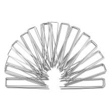 BEEWAY Weed Control Membrane Pegs, 50 Pack 6"/150mm Garden Pegs for Weed Membrane, U-Shaped Ground Stakes for Securing Lawn, Artificial Grass, Nettin