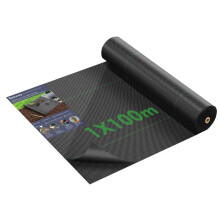 BEEWAY Weed Control Membrane 1m x 100m/Roll, Heavy Duty Weed Suppressant Membrane 90gsm, UV Stabilised Weed Barrier Fabric/Ground Cover for Patios Ga