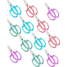 BINCKIN Flower Scissors - 12 Pcs Stainless Steel Pruning Scissors, Garden Plant Floral Shears for Fresh Flowers Stems, Florist Scissors (Blue, Green,