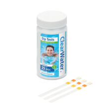 Clearwater Hot Tub, Pool and Spa Test Strips x 25-3 in 1 - Measures Chlorine, PH and Total Alkalinity