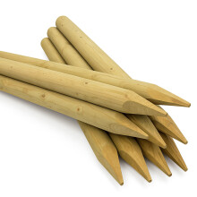 1.5m Round Fence Post 50mm, 10 Pack Wood Stakes for Plant & Tree Support Pressure Treated Timber by Circle of Trust
