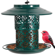 BPYOT Metal Bird Feeder for Outdoors Hanging - Premium Grade Metal Bird Feeder for small birds, Chew-Proof, Weather and Water Resistant Wild Bird fee